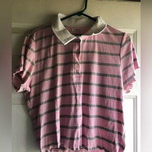 Ribbed/polo style crop top